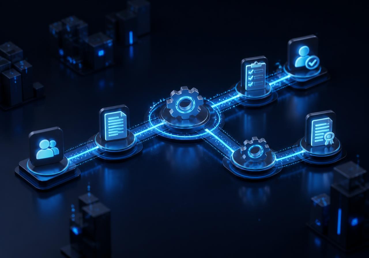 Connected workflow nodes